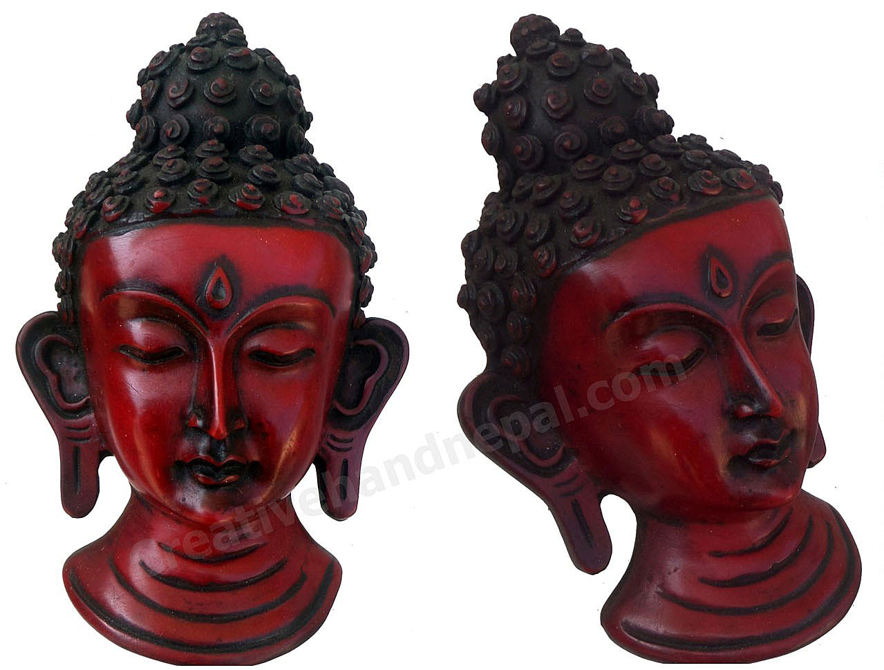 Resin Buddha Mask Wall Hanging 9 x 16 cm Creativehand Nepal